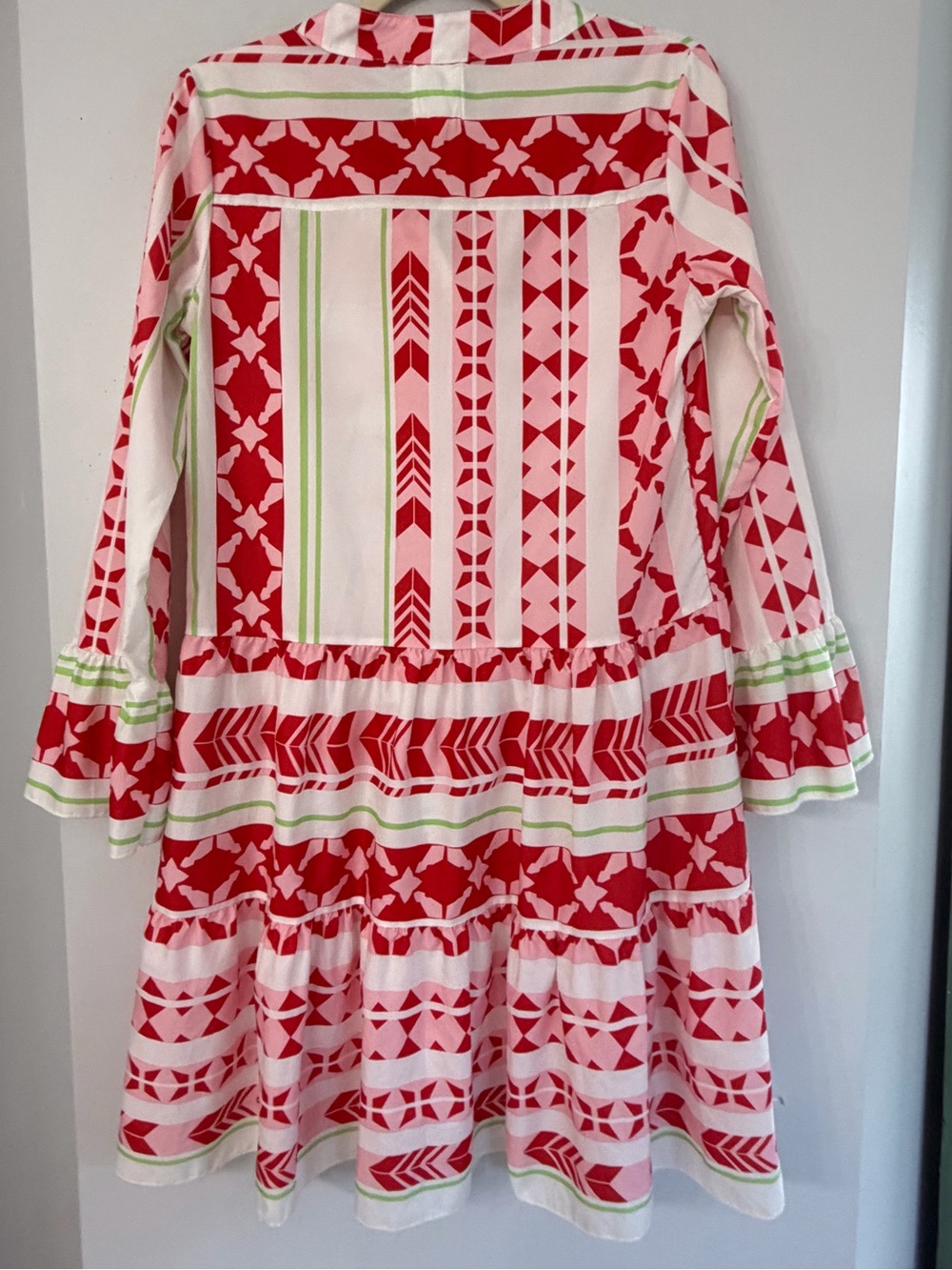 Arthur Jane Claire Women’s Medium Pink Red Ruffle Sleeve Hem Dress Swim Coverup - Picture 6 of 6